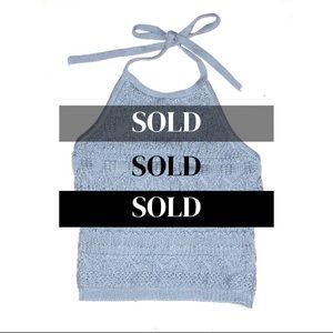 ⛔️SOLD⛔️Blue Crotchet Crop Top